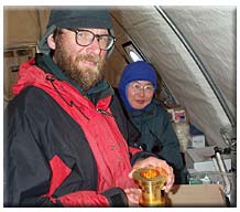 Researchers stay warm in a cold climate.